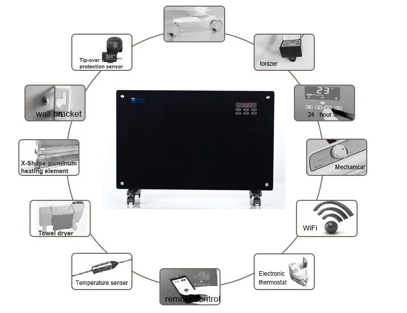 2000W Electric Infrared Mica Flat Radiant Heater /Electrical Heater/ Fan Heater with SAA, /CE/CB/GS